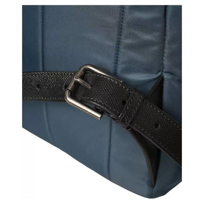 Dolce & Gabbana Blue Nylon #DGFamily Patch Men Backpack Bag