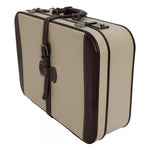 Dolce & Gabbana Brown Beige Leather Mens Travel Suitcase Luggage Bag