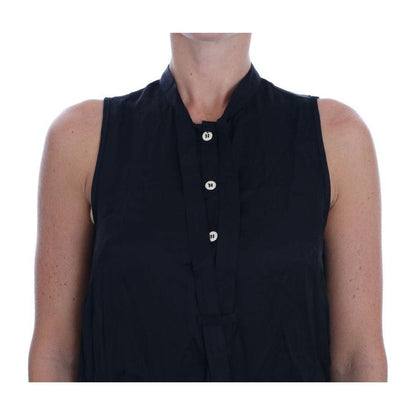 Versace Jeans Black Sleeveless Viscose Blouse Top Blouse Top