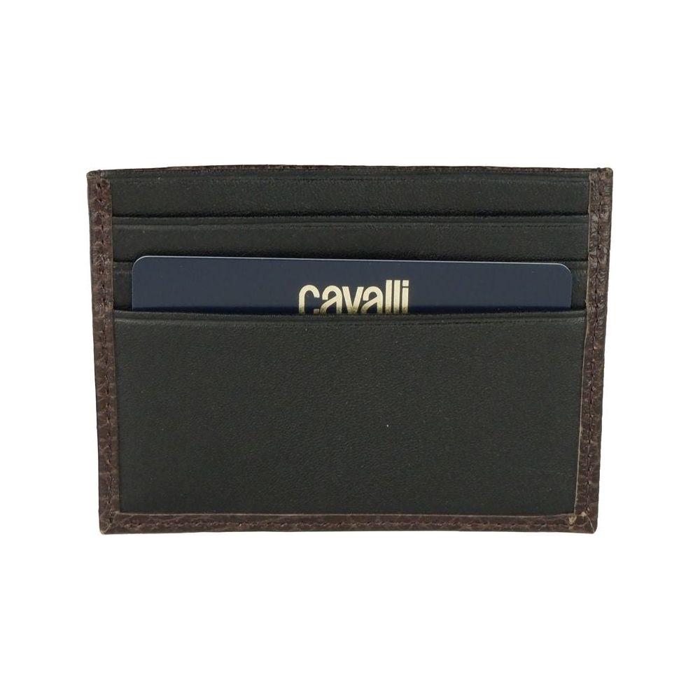 Cavalli Class Brown Calfskin Cardholder