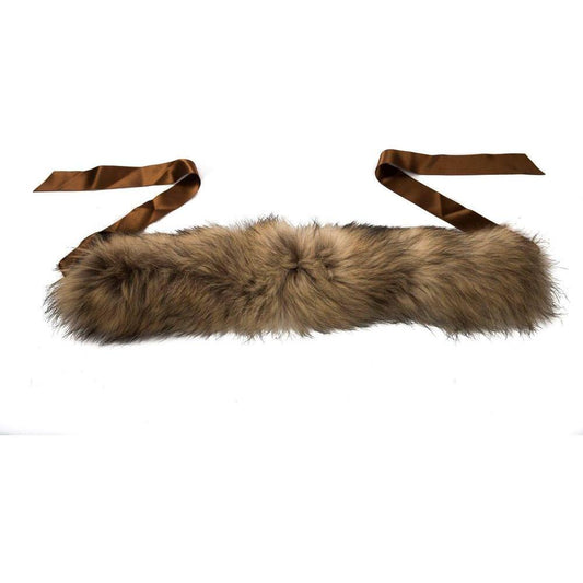 BYBLOS Brown Raccoon Fur Women Neck Warmer BY-13839