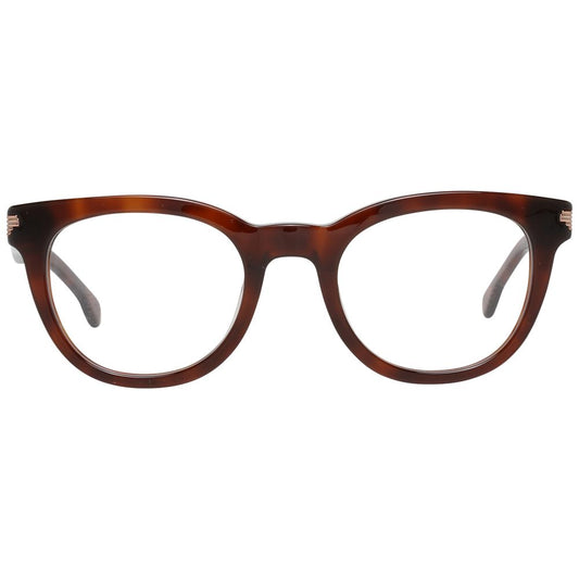 Lozza Brown Women Glasses Frame in full-rim butterfly style with plastic material, size 47-21-135 for fashionable eyewear.