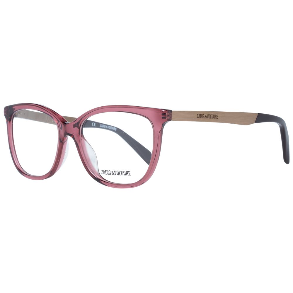 Zadig & Voltaire Red Women Glasses Frame with full-rim rectangle style and spring hinges in plastic material.