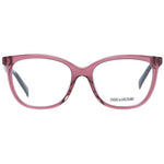 Zadig & Voltaire Red Women Glasses Frame, full-rim rectangle style with plastic lenses and spring hinge, includes branded case.