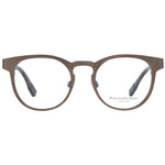 Ermenegildo Zegna Bronze Men Glasses Frame - Titanium full-rim round eyeglasses with demo lenses, size 48-19-140.