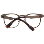 Ermenegildo Zegna Bronze Men Glasses Frame with full-rim titanium and stylish round design for men.