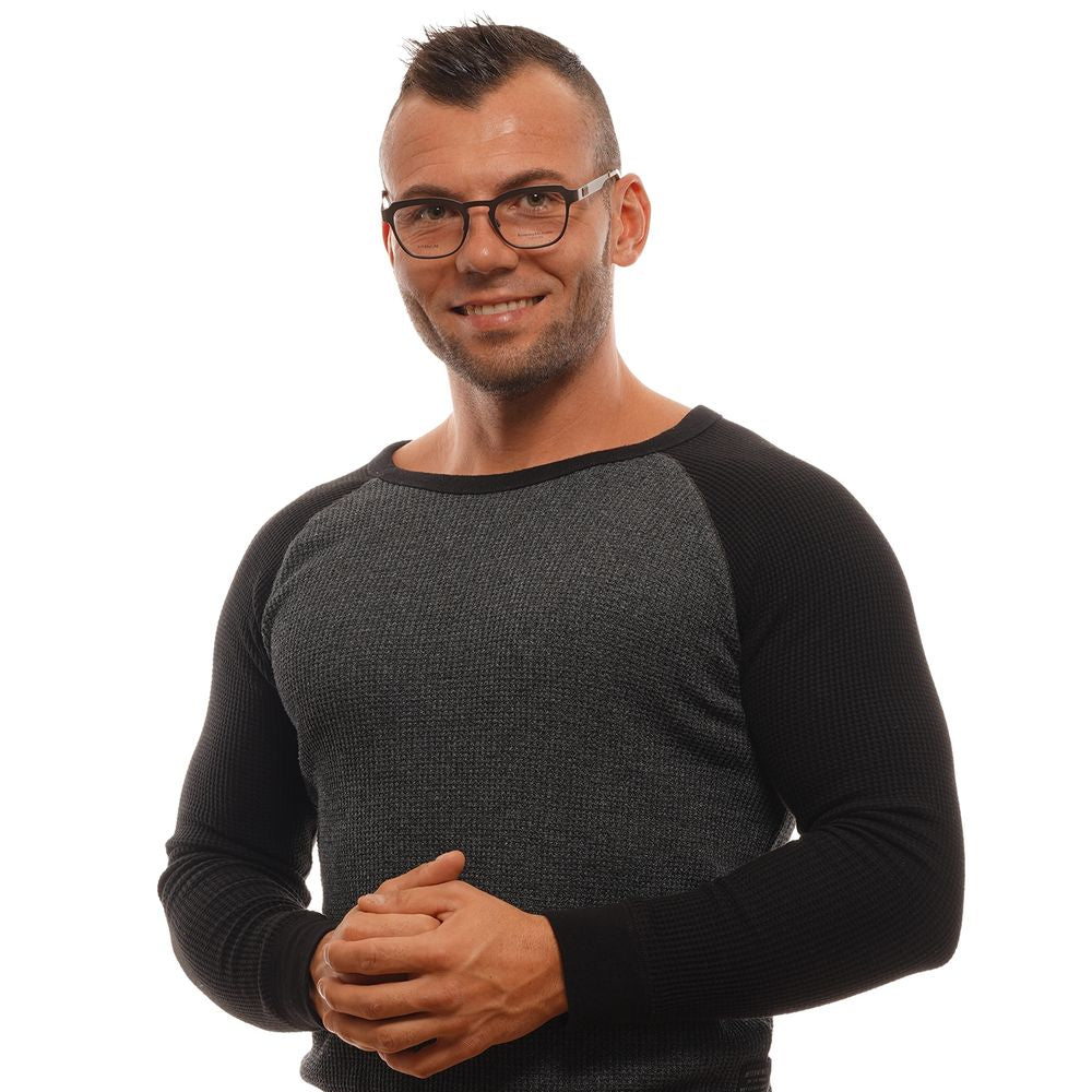 Man wearing Ermenegildo Zegna Bronze Men Glasses Frame with full-rim trapezium design.