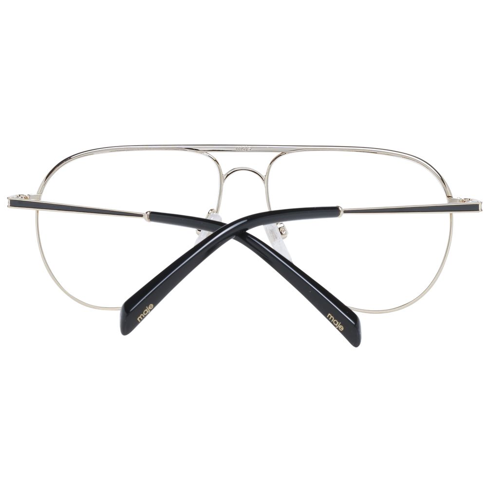 Maje Gold Women Glasses Frame in aviator style, full-rim stainless steel design, 54mm lenses, demo glasses. Includes branded case. Size 54-13-135.