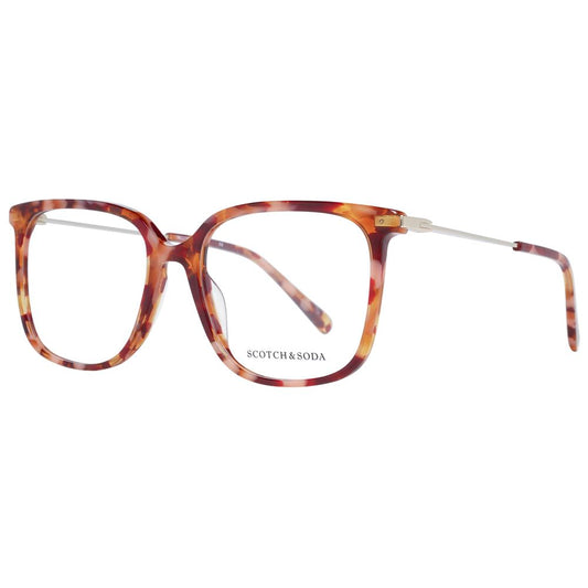 Scotch & Soda Orange Women Glasses Frame in orange acetate with full-rim square style, demo lenses, and branded case included.