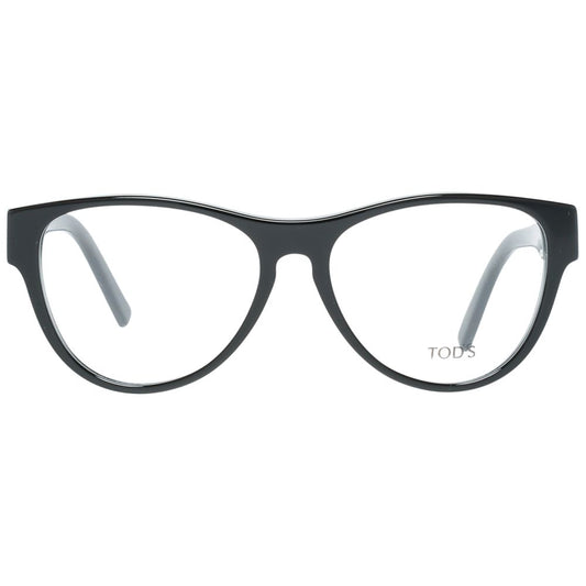 Tod's Black Women Glasses Frame, plastic full-rim round style, 53-15-140 size with branded case included, spring hinge, demo lenses.
