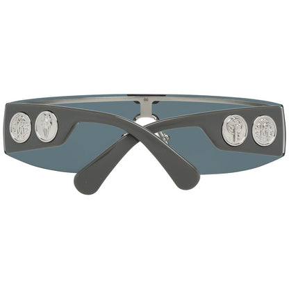 Roberto Cavalli Black Metal & Plastic Sunglasses for men, rimless with grey lenses, frame width 140mm, 100% UVA & UVB protection.