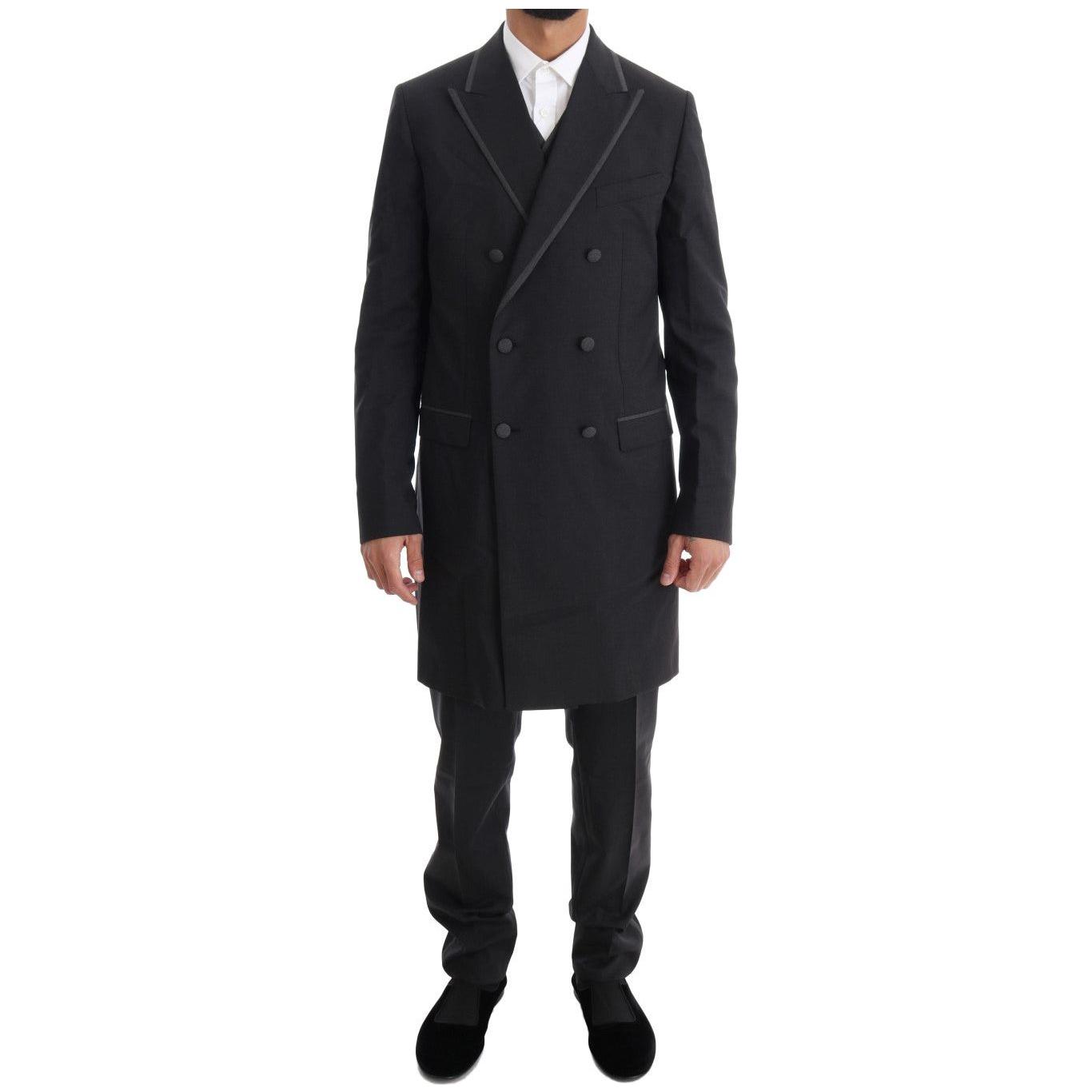 Dolce & Gabbana Gray Wool Stretch 3 Piece Two Button Suit Suit