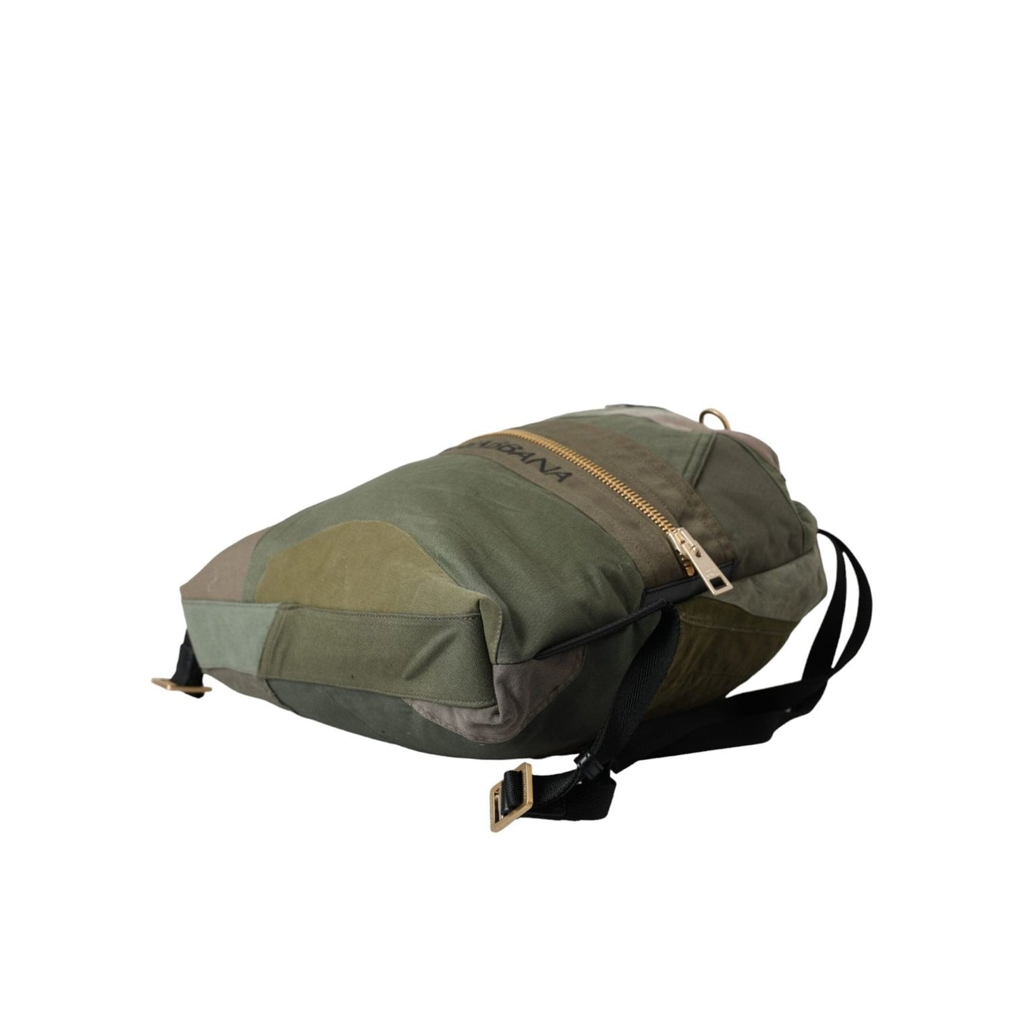 Dolce & Gabbana Military Green Patchwork Rucksack Backpack Bag