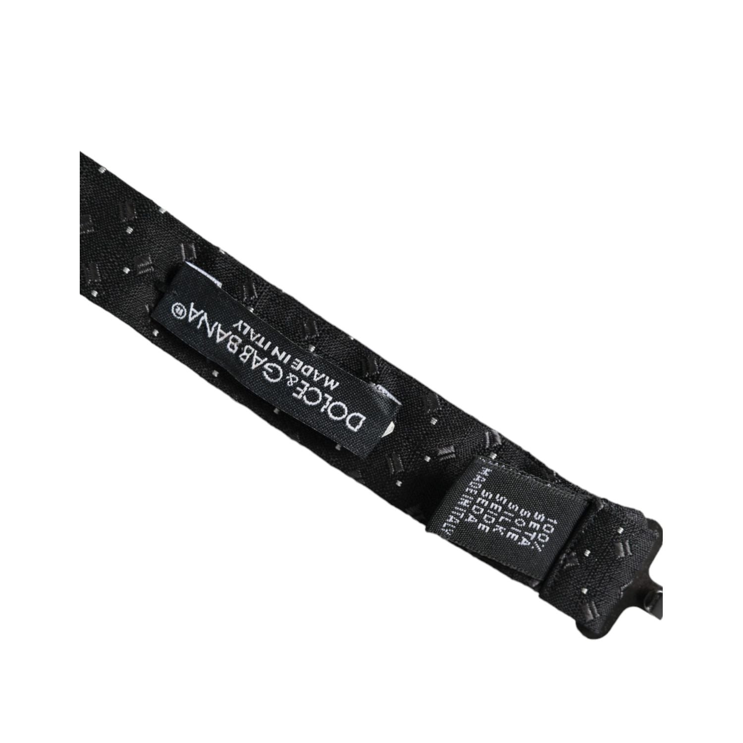 Dolce & Gabbana Black Silk Patterned Adjustable Neck Men Papillon Bow Tie