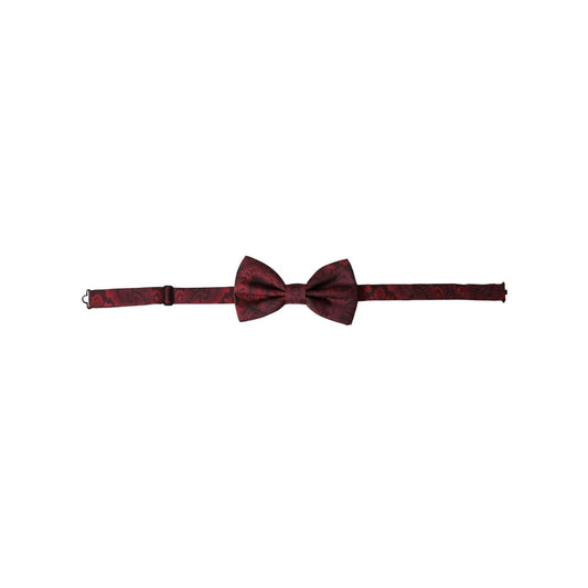 Dolce & Gabbana Red Silk Floral Adjustable Neck Men Bow Tie