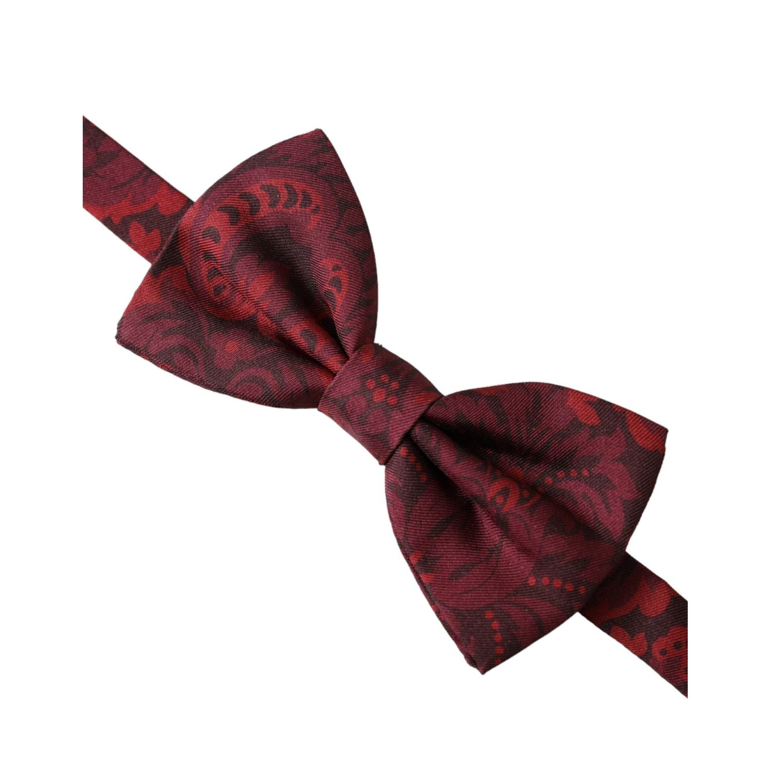 Dolce & Gabbana Red Silk Floral Adjustable Neck Men Bow Tie