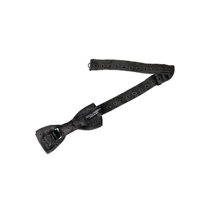 Dolce & Gabbana Black Silk Patterned Adjustable Neck Men Bow Tie