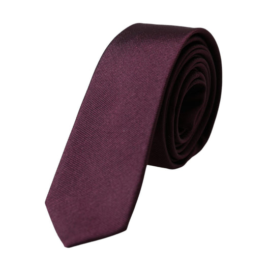 Dolce & Gabbana Bordeaux Solid 100% Silk Adjustable Men Tie