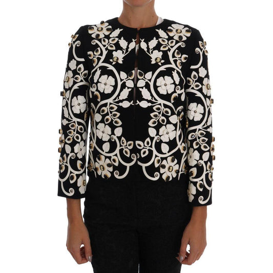 Dolce & Gabbana Black Baroque Floral Crystal Jacket JKT1042-3