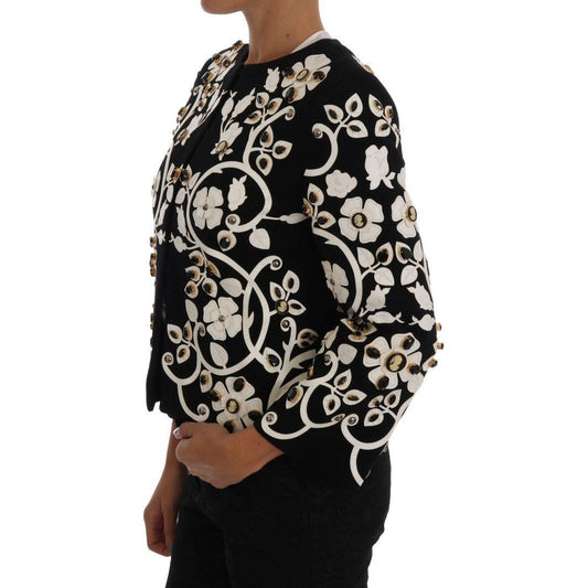 Dolce & Gabbana Black Baroque Floral Crystal Jacket JKT1042-3