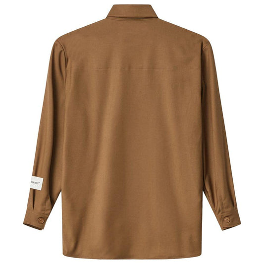 Hinnominate Brown Polyester Shirt HI-13560-M