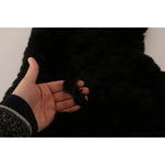 Dolce & Gabbana Black Silver Fox Fur Cashmere Hooded Scarf HAT70078