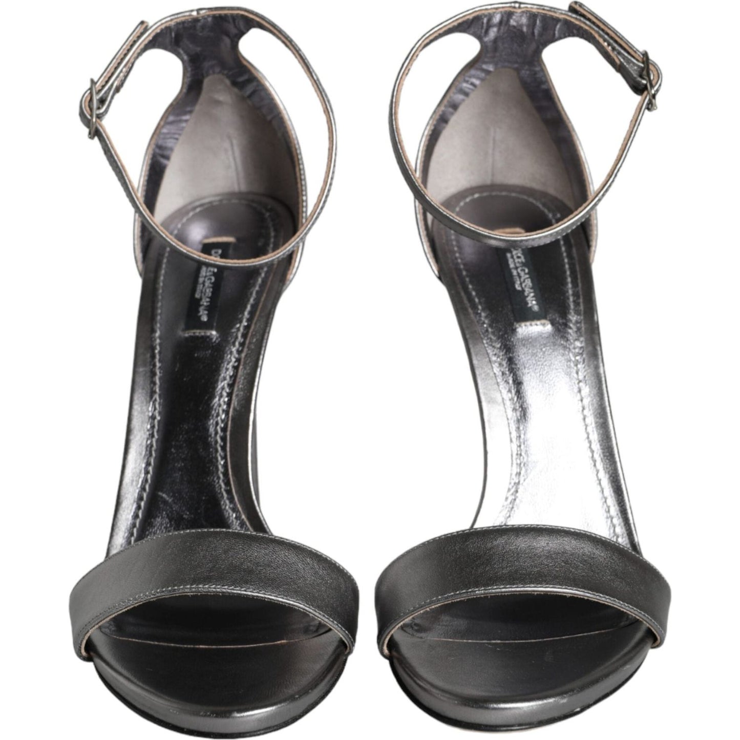 Dolce & Gabbana Silver KEIRA Heels Ankle Strap Sandals Shoes