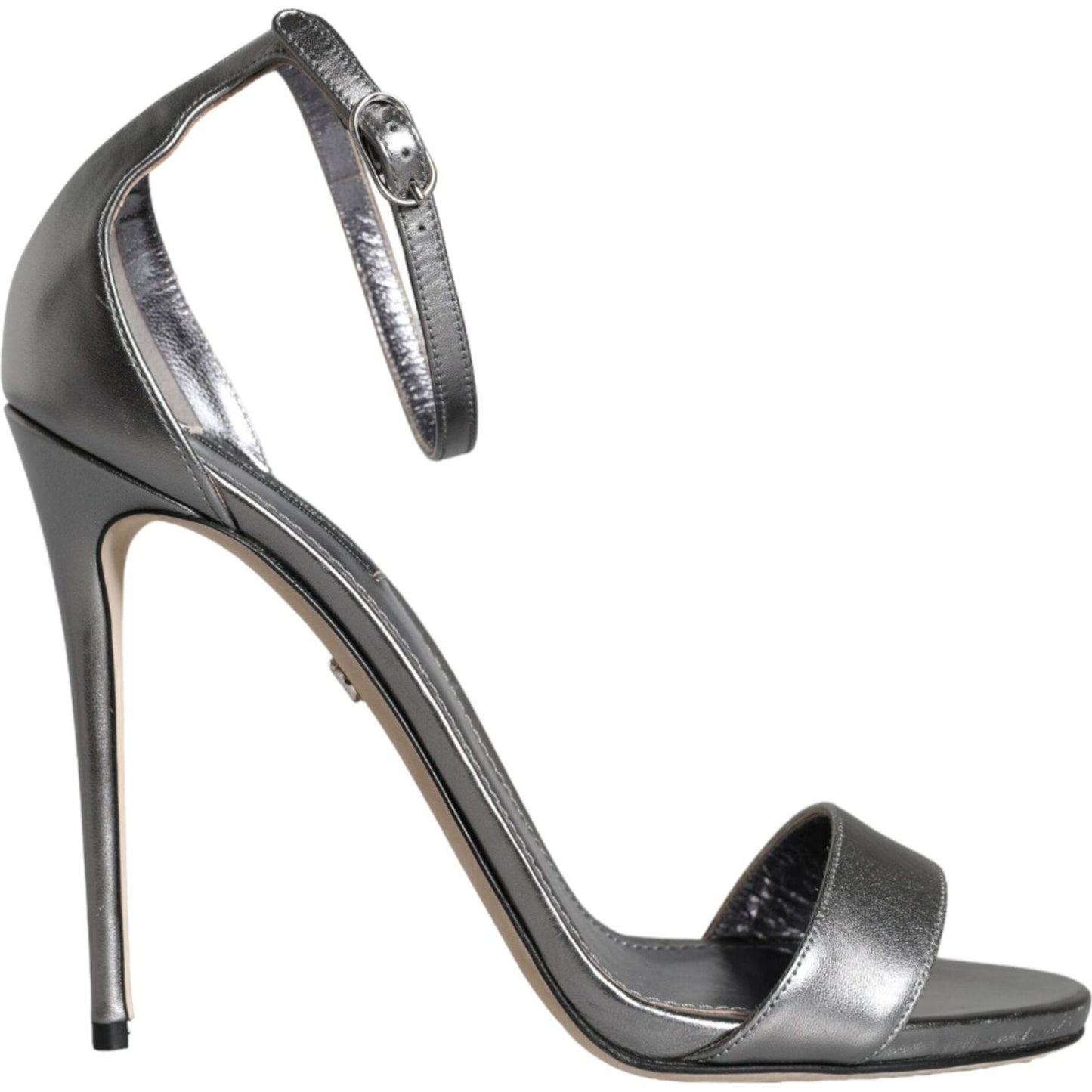 Dolce & Gabbana Silver KEIRA Heels Ankle Strap Sandals Shoes