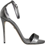 Dolce & Gabbana Silver KEIRA Heels Ankle Strap Sandals Shoes