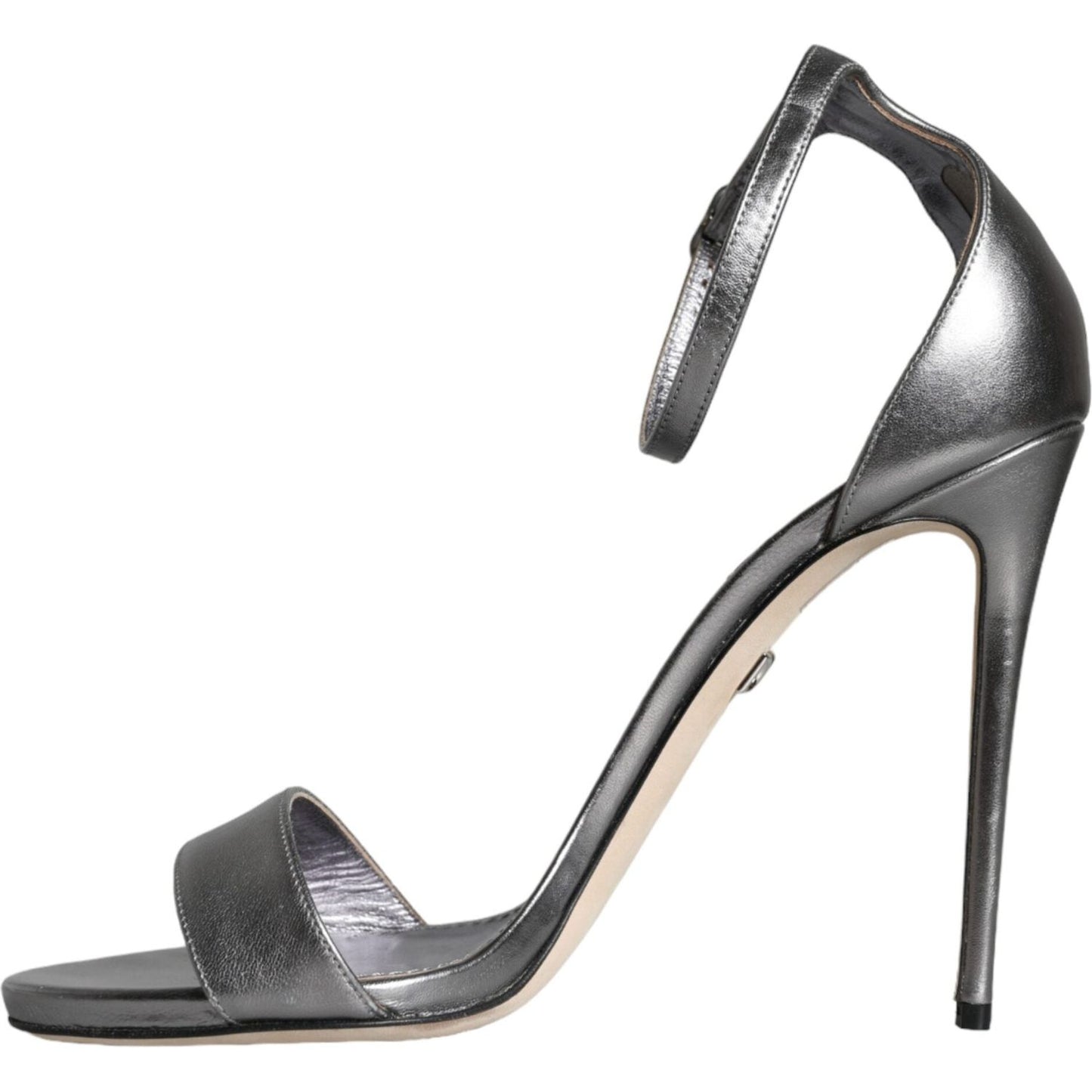 Dolce & Gabbana Silver KEIRA Heels Ankle Strap Sandals Shoes