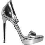Dolce & Gabbana Silver KEIRA Heels Ankle Strap Sandals Shoes