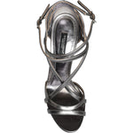 Dolce & Gabbana Silver Keira Leather Heels Sandals Shoes