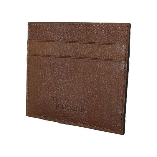 Billionaire Italian Couture Brown Leather Cardholder Wallet VAS1447