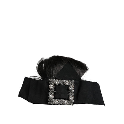 Dolce & Gabbana Black Hair Parrucchiera Crystal Headband Diadem