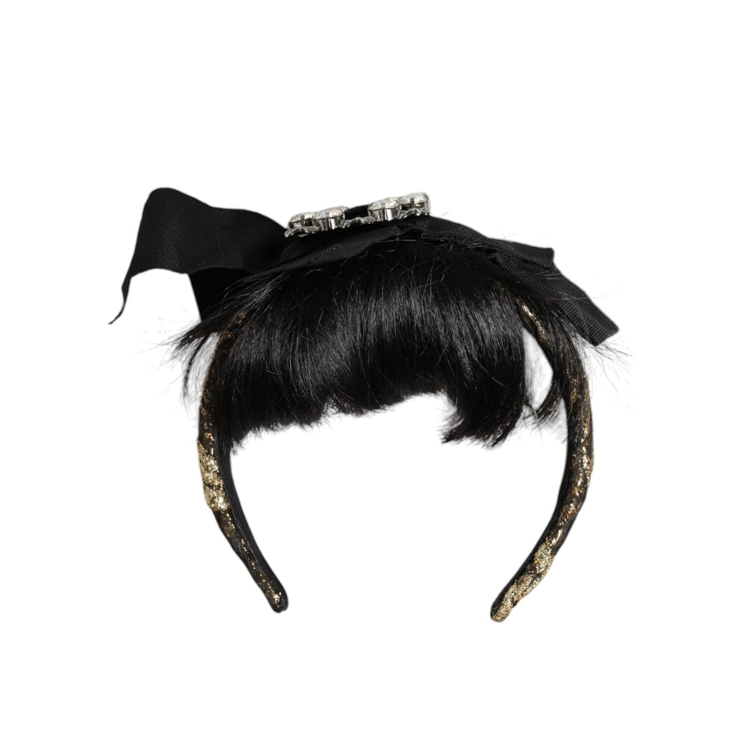 Dolce & Gabbana Black Hair Parrucchiera Crystal Headband Diadem