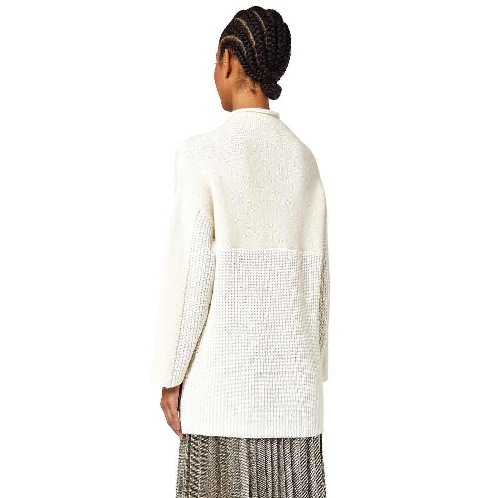 Alpha Studio White Recycled Wool Sweater