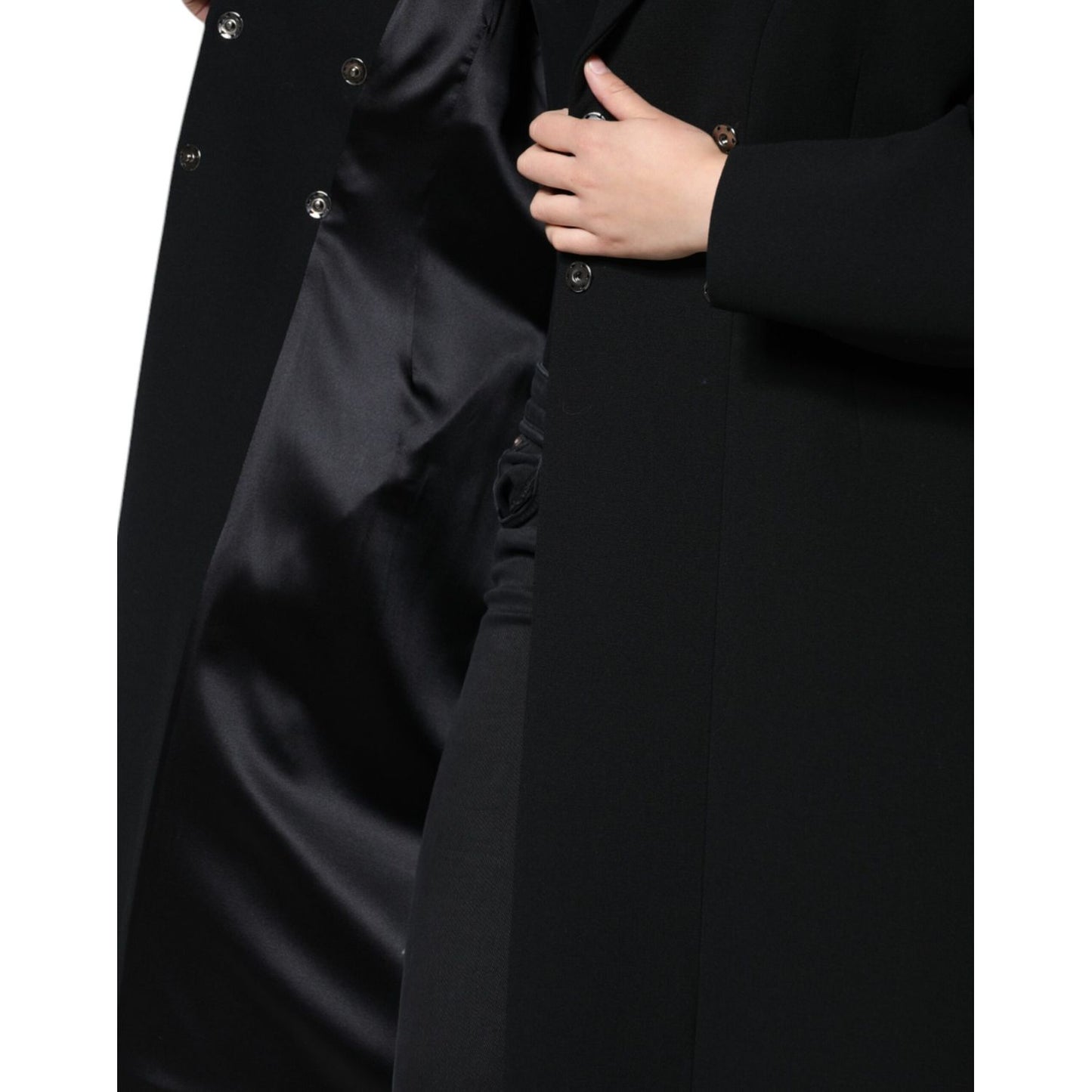Dolce & Gabbana Black Double Breasted Trench Coat Jacket