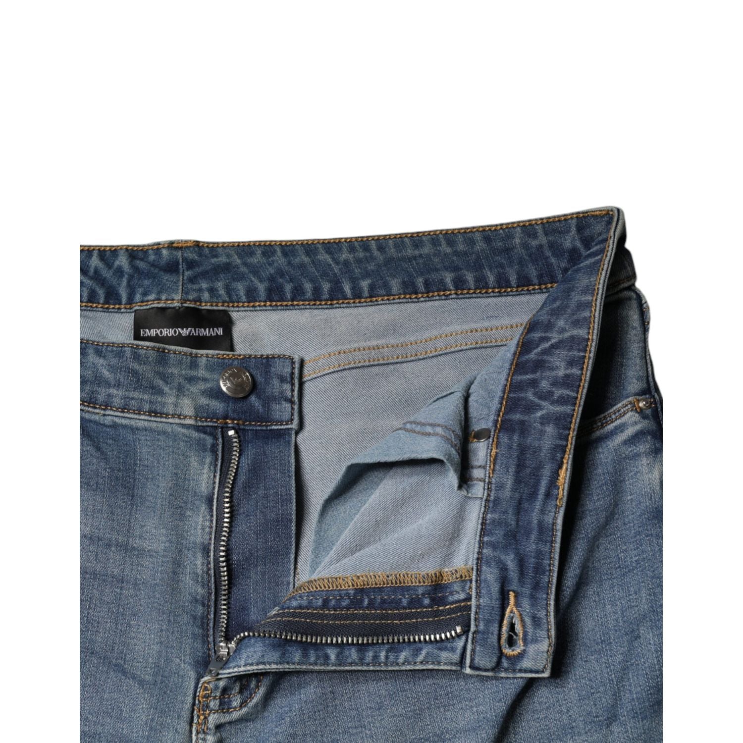 Emporio Armani Blue Washed High Waisted Skinny Women Denim Jeans