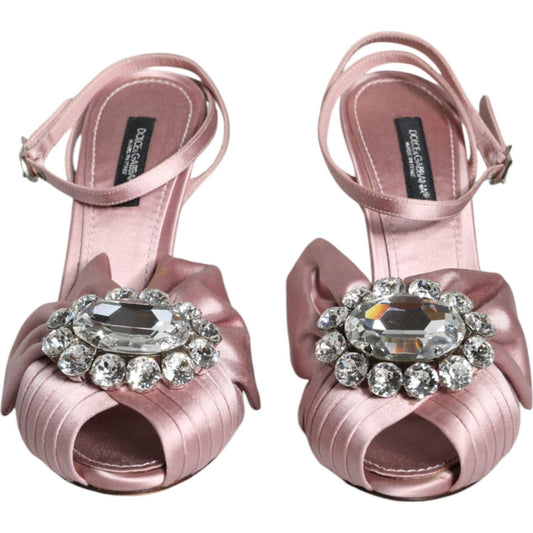 Dolce & Gabbana Pink Keira Crystal Heels Sandals Shoes LA11655-36
