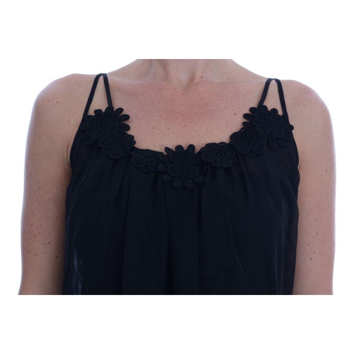 Dolce & Gabbana Black Silk Lace Chemise Dress