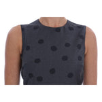 Dolce & Gabbana Gray Polka Dotted Sheath Wool Dress DR1214-1