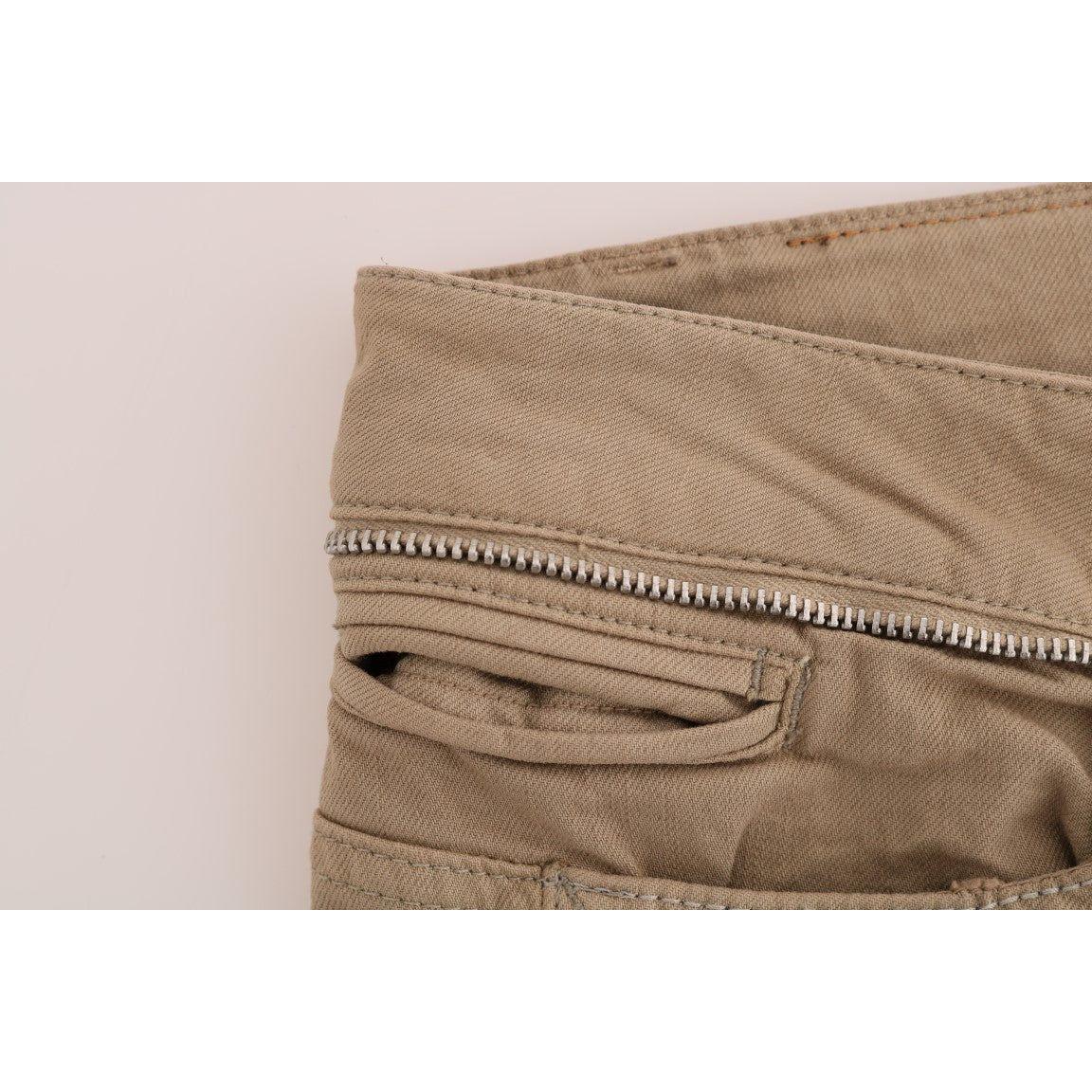 Costume National Beige Cotton Stretch Slim Fit Jeans SIG30130-1