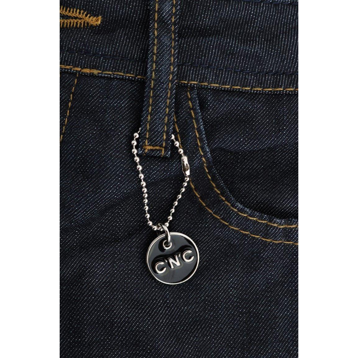 Costume National Dark Blue Cotton Classic Fit Jeans SIG30133-1
