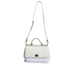 Dolce & Gabbana White Rafia Leather Top Handle Crossbody Bag BAG4096