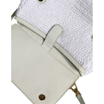 Dolce & Gabbana White Rafia Leather Top Handle Crossbody Bag BAG4096