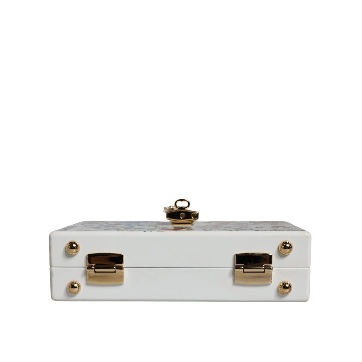 Dolce & Gabbana White Graffiti Print Clutch Crossbody Bag