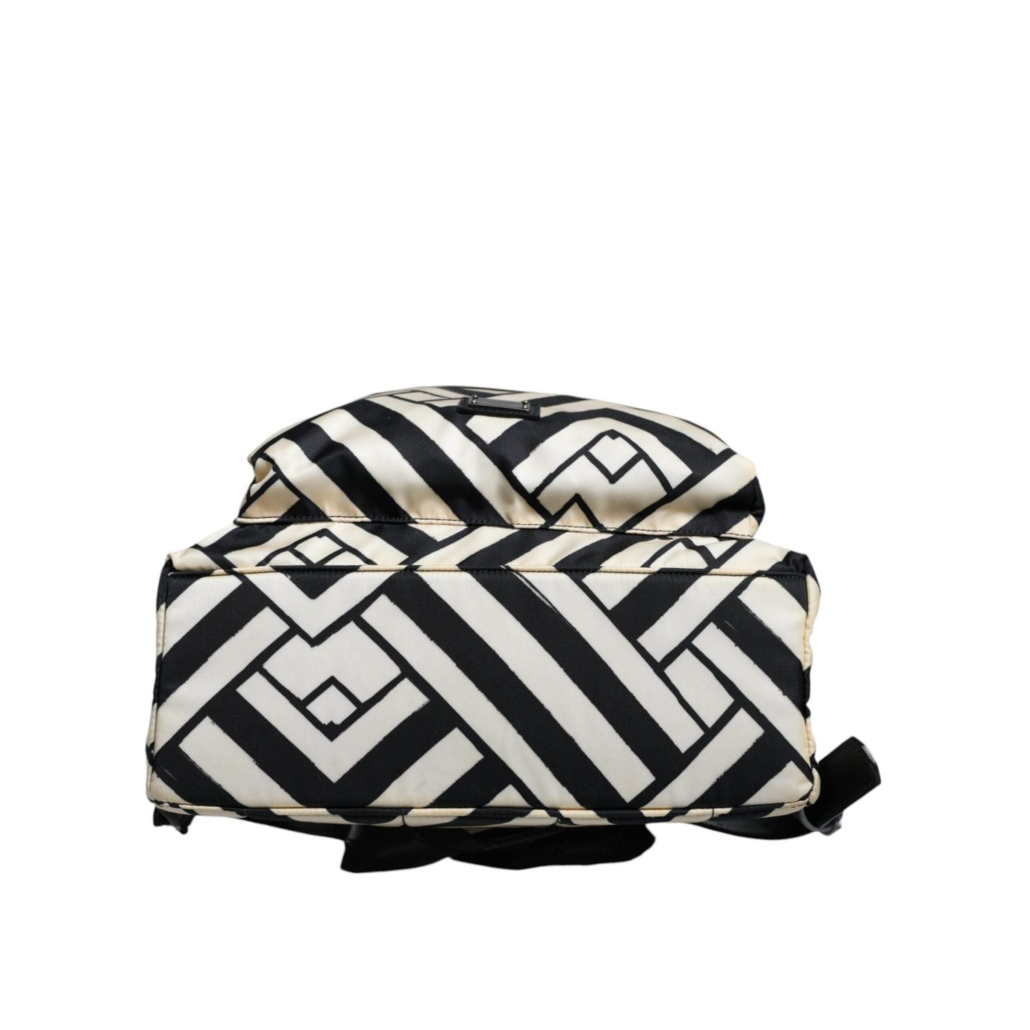 Dolce & Gabbana Black White Nylon Leather Travel Back Pack Bag