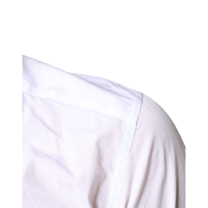 Dolce & Gabbana White Bib Cotton Poplin Formal Dress Shirt