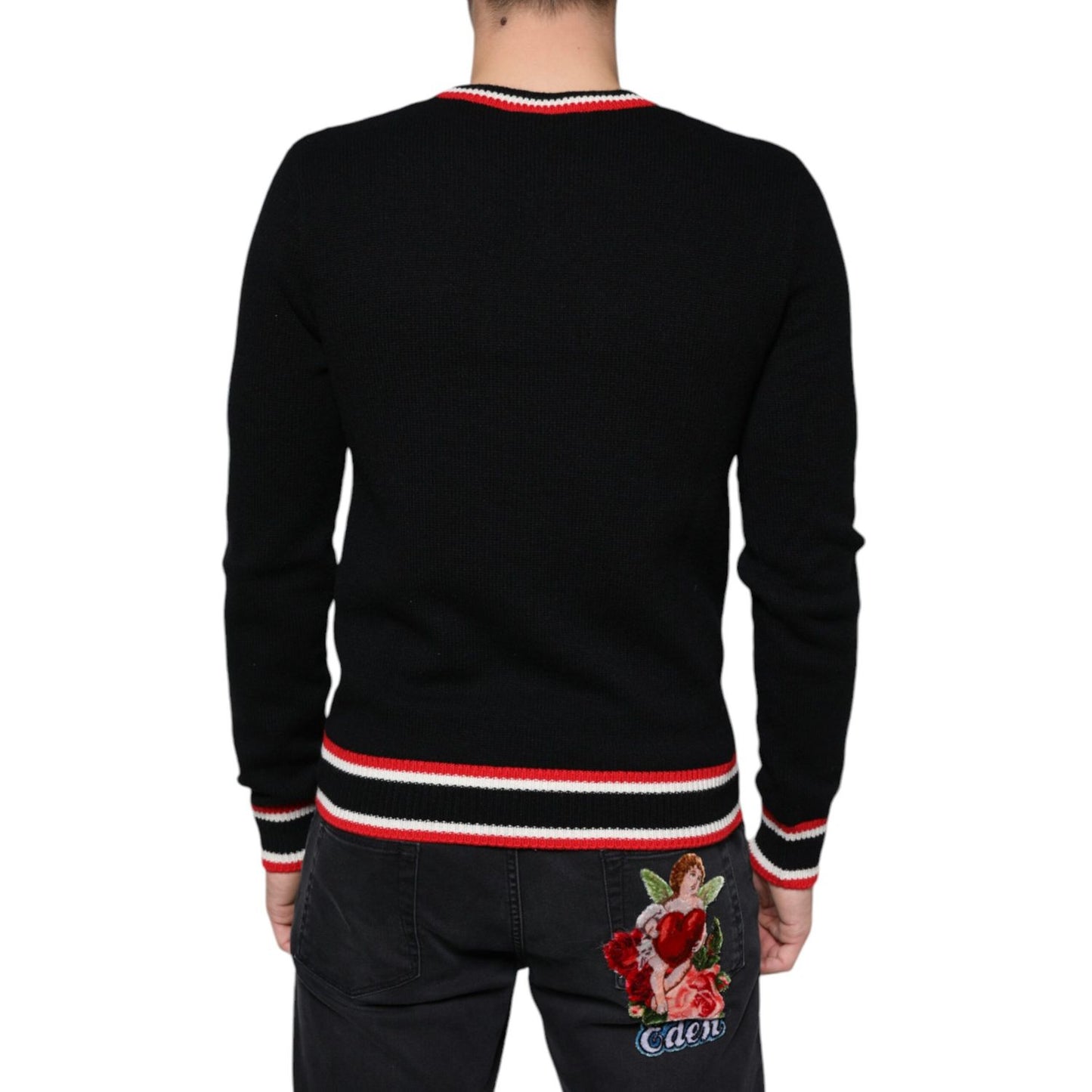 Dolce & Gabbana Black Cashmere Pig of the Year Pullover Sweater