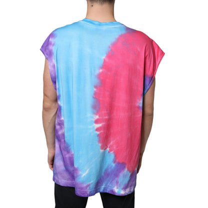Dolce & Gabbana Multicolor Tie Dye Cotton Sleeveless T-shirt